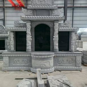 武威 芝麻灰高档墓碑，土墓，可定制