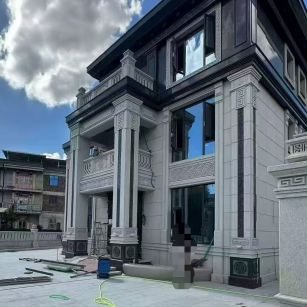 武威 别墅干挂，芝麻白与芝麻黑完美配合