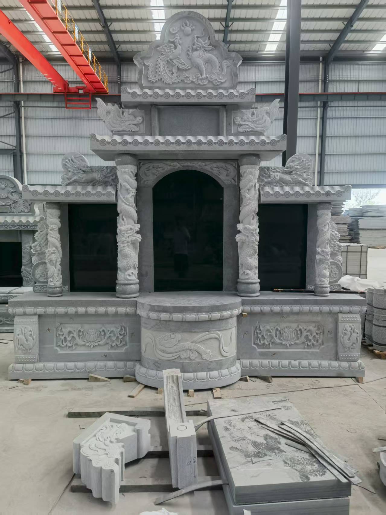 武威 芝麻灰高档墓碑，土墓，可定制