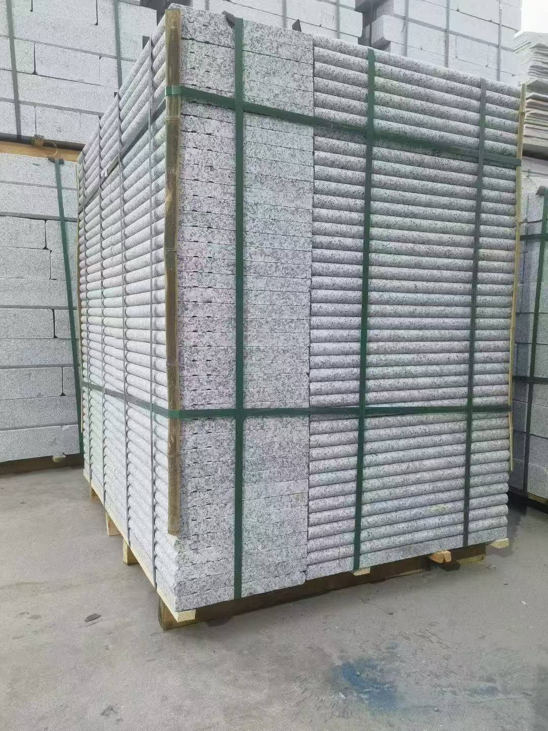 武威 芙蓉白3公分厚磨圆边、拉槽，楼梯踏步